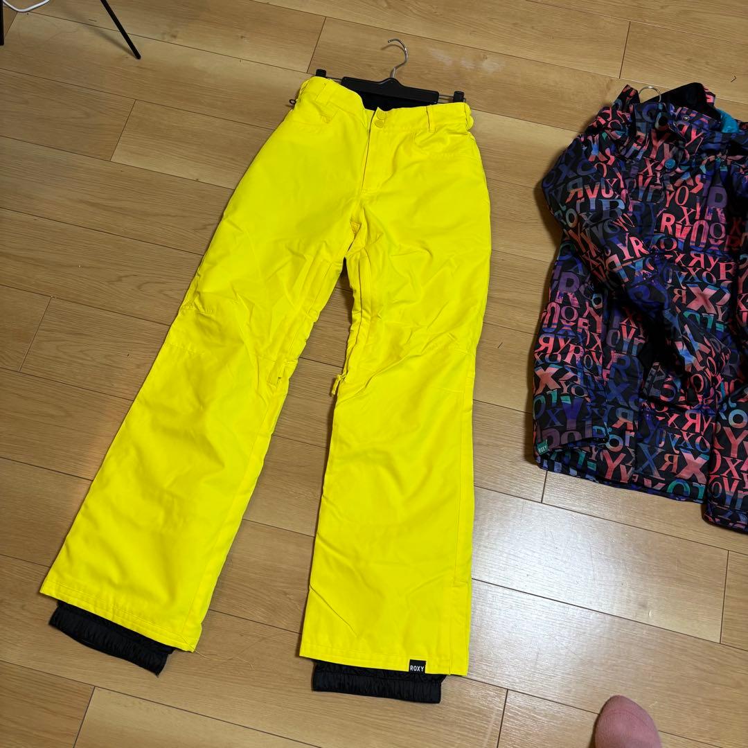スノーボードウェア 女性用 イエロー パンツ マルチカラー ジャケット　roxy