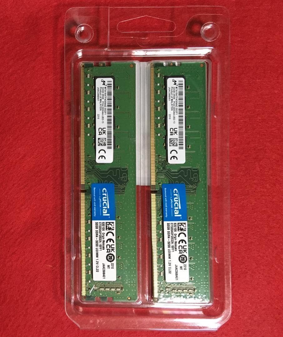 新品 高品質 メモリ Crucial DDR4 PC4-25600 32GB×2