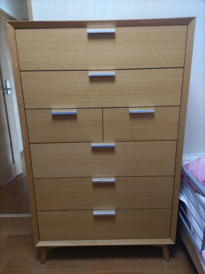 ニトリ　ナチュラル木製6段チェスト幅800mm