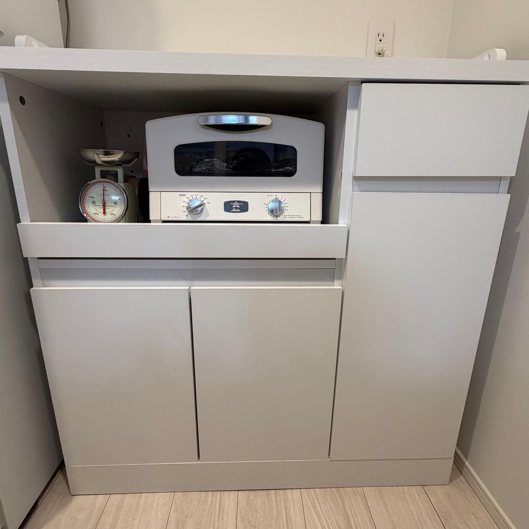 【yt】LOWYAホワイト キッチンカウンター 90cm幅