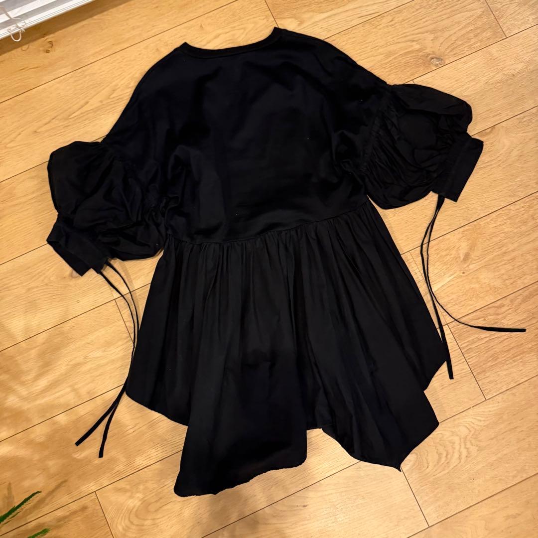 ENFOLD ブラック チュニック 五分袖