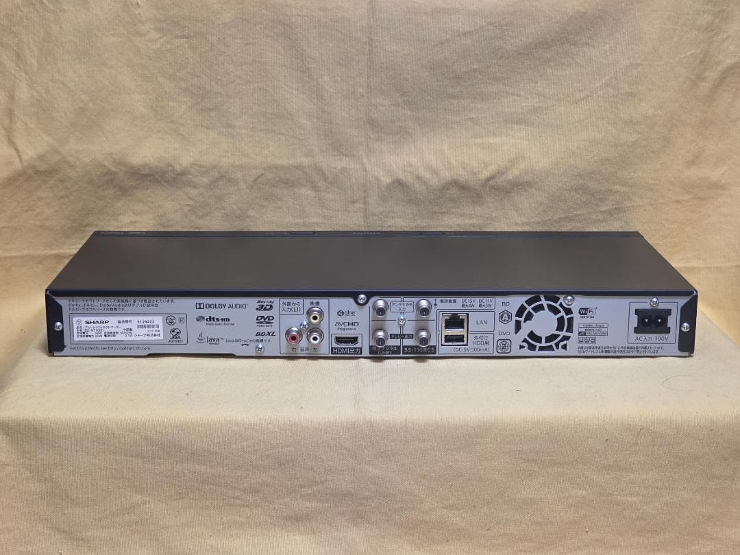 SHARP AQUOS BDレコーダー BD-NT1000　2016年製　整備品