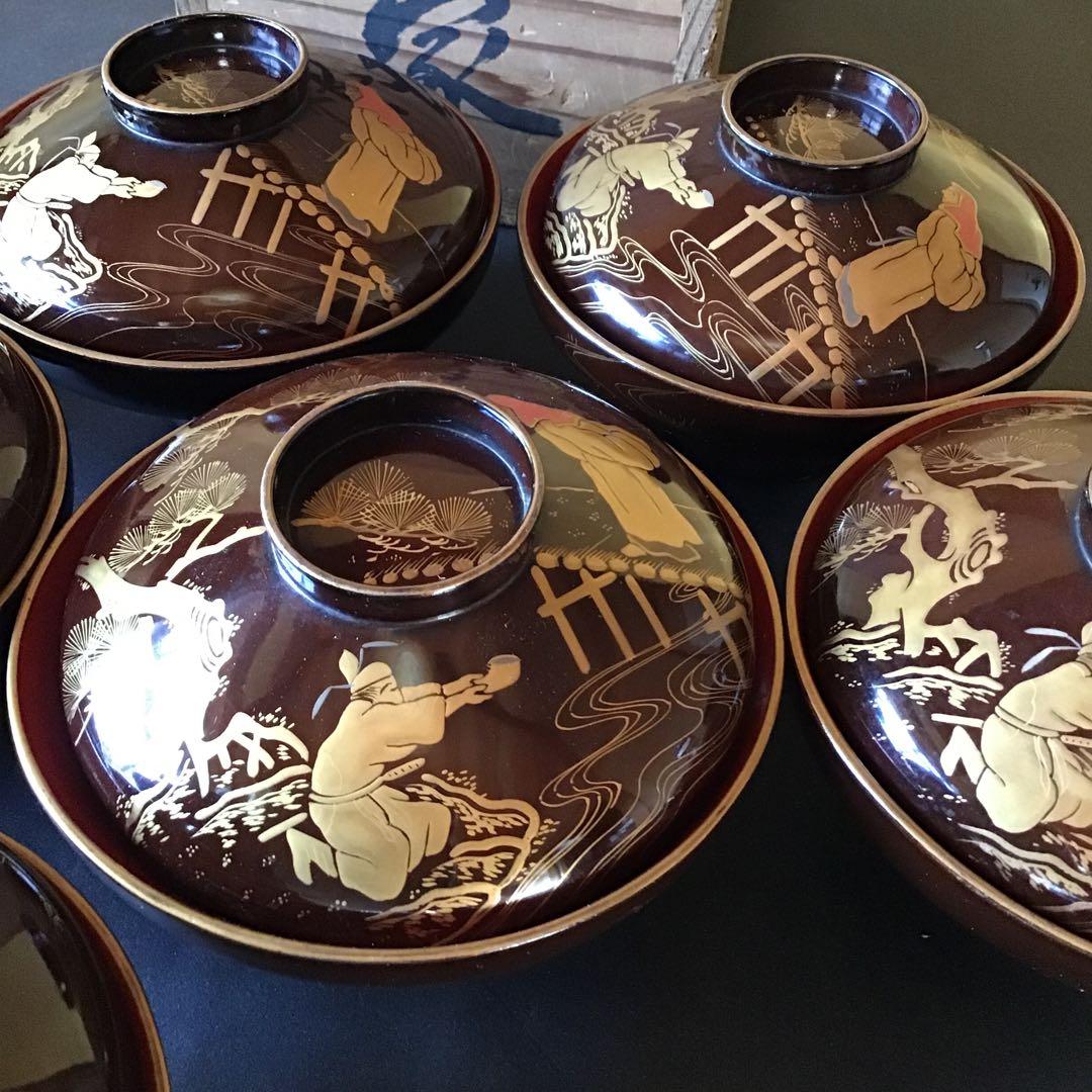 輪島金蒔絵椀7客　江戸期　希少