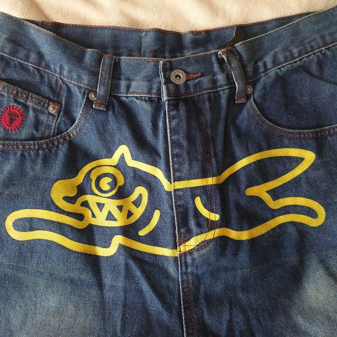 海外限定☆Icecream dog プリント デニムジーンズ ウォッシュ加工