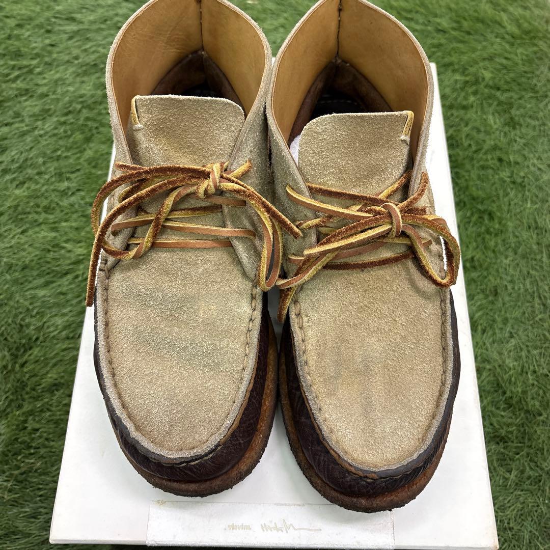 visvim CANOE MOC FOLK ハンドメイド ベージュ スエード