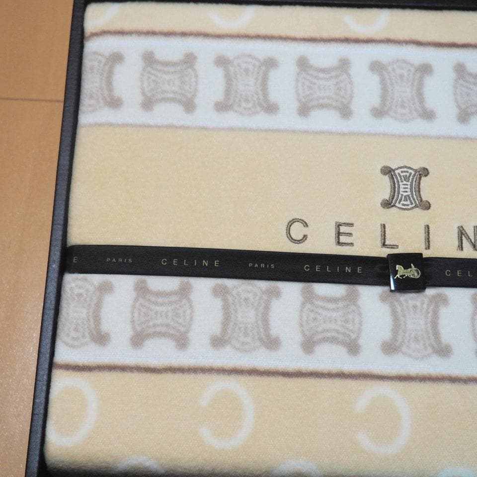 CELINE セリーヌ マカダム柄 綿毛布 シングル 140×200cm