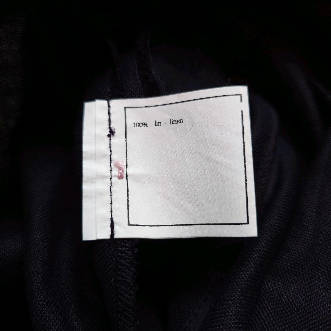 シャネル　ココマーク　金ボタン　リネン　ショート　ワイド　タック　パンツ