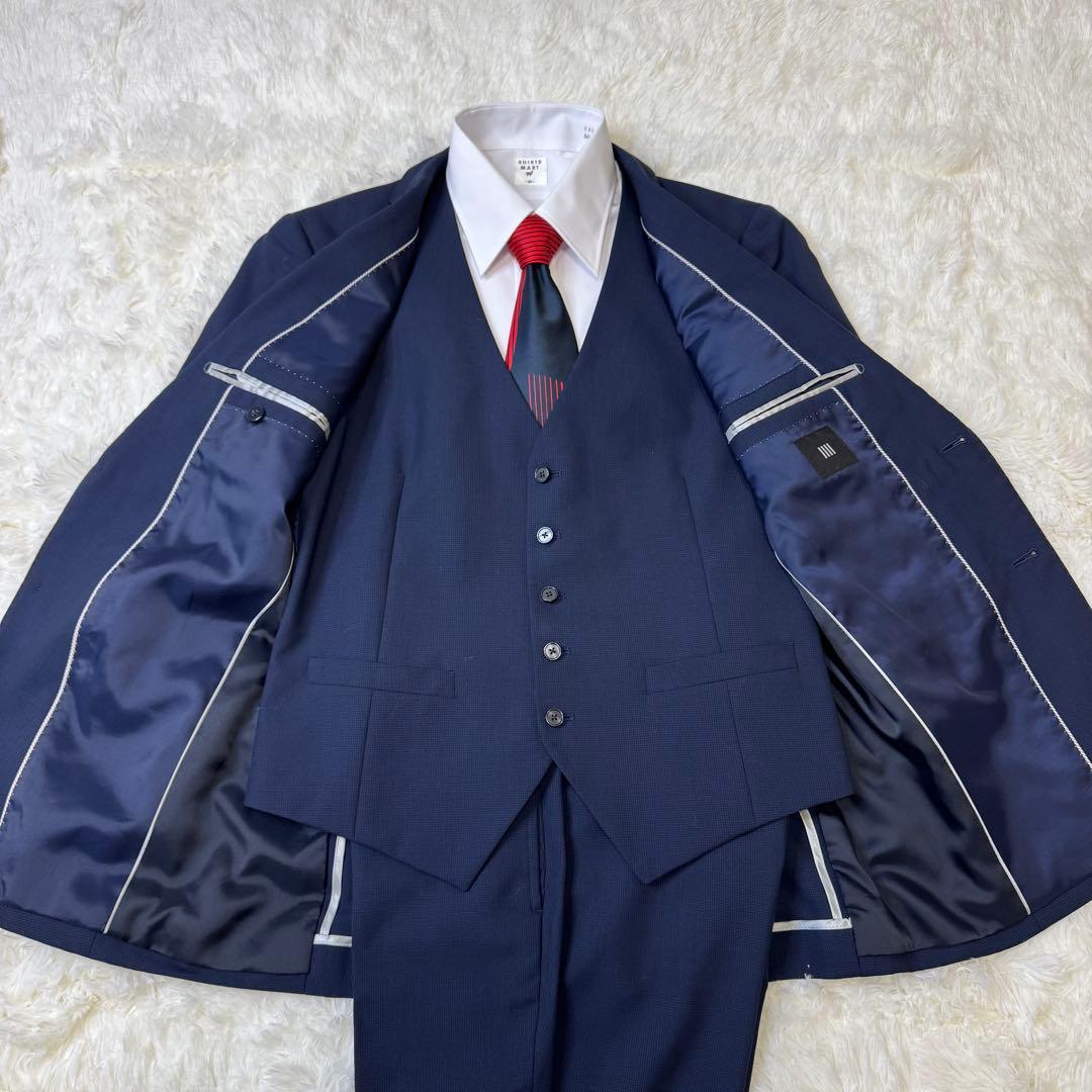 スーツセレクト　3ピース　スーツ　ネイビー　A6 L相当