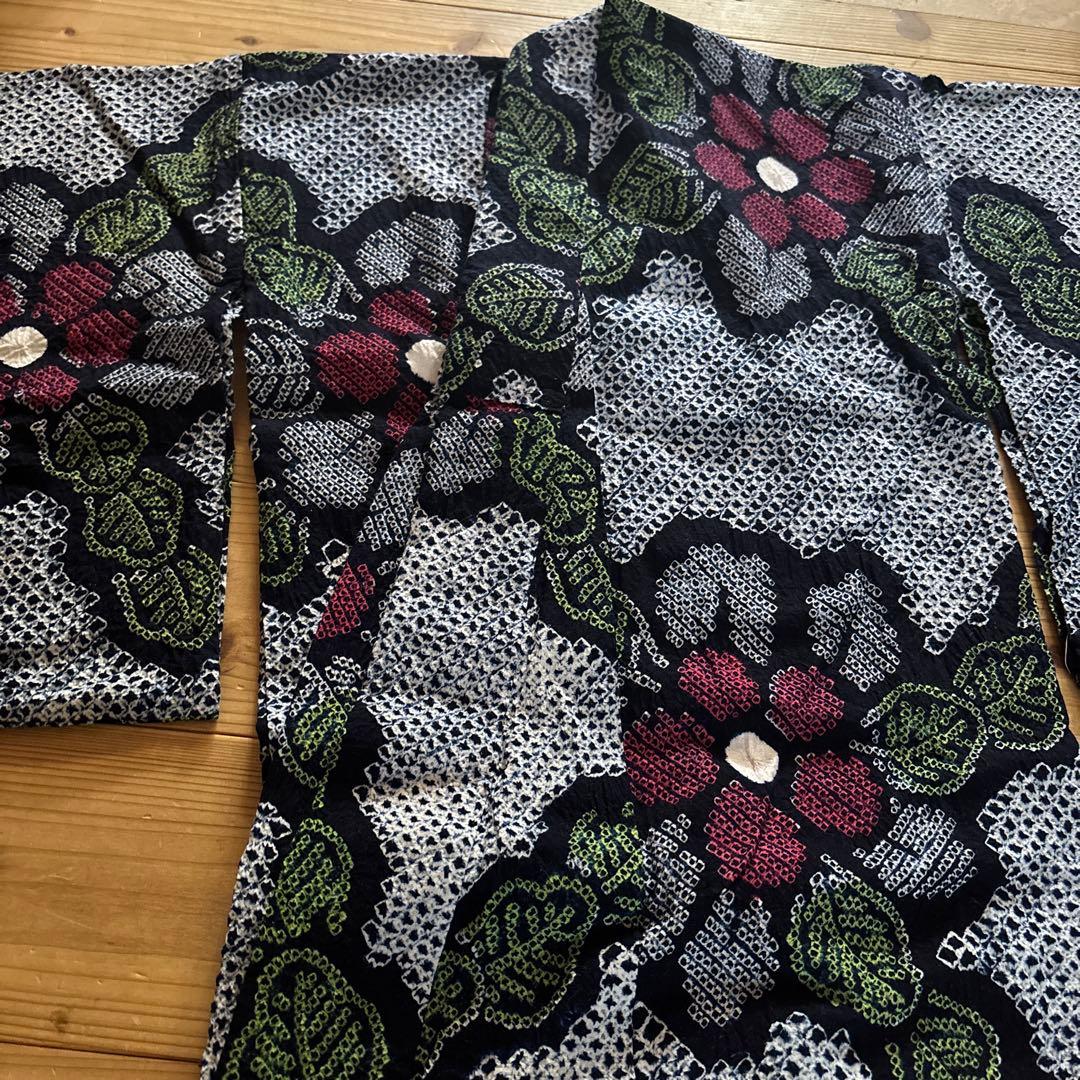 【最終価格】有松鳴海絞り浴衣 手縫い 三浦絞り 身丈151.5 ヴィンテージ