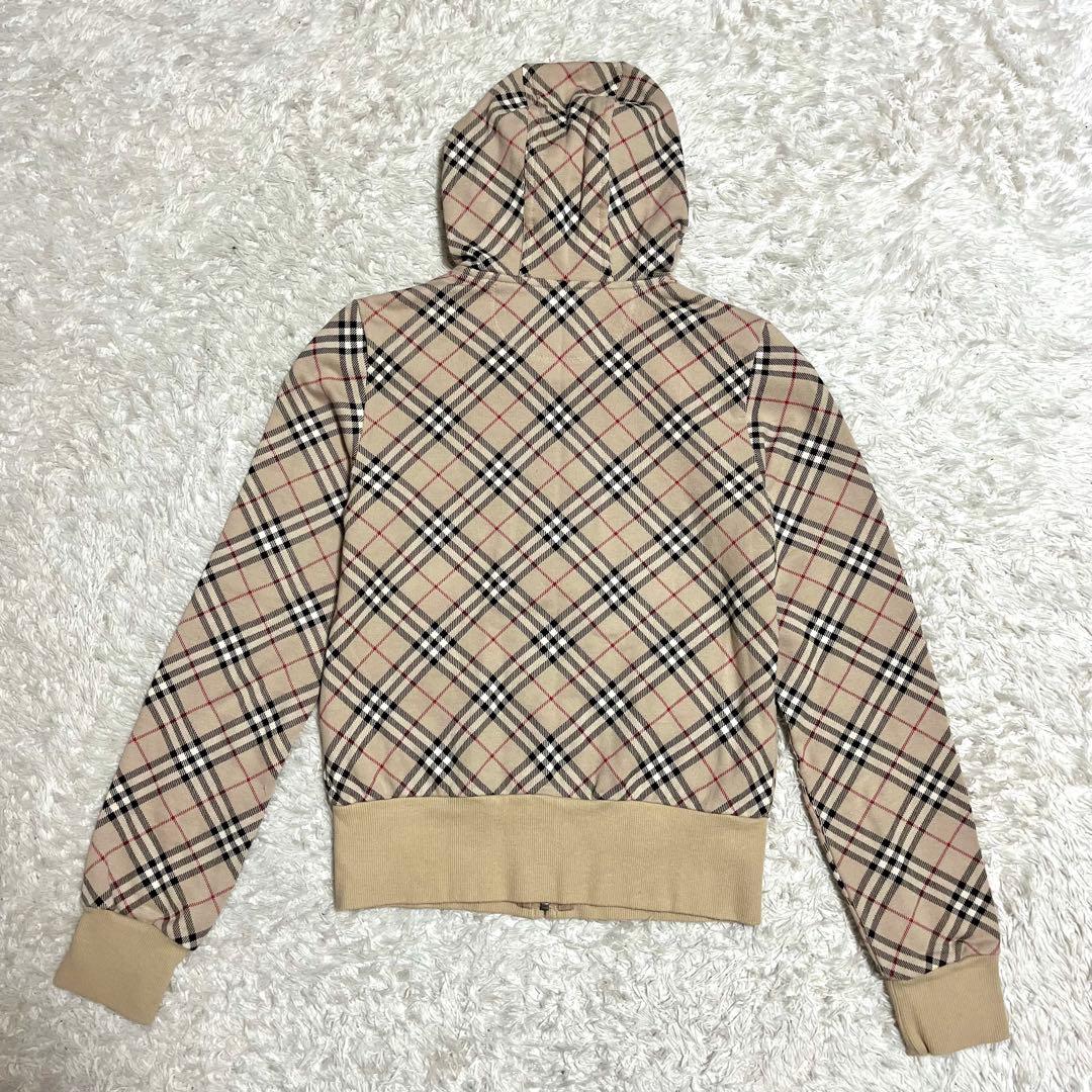 ✨希少✨Burberry ジップアップパーカー ノバチェック ロゴジップ M相当