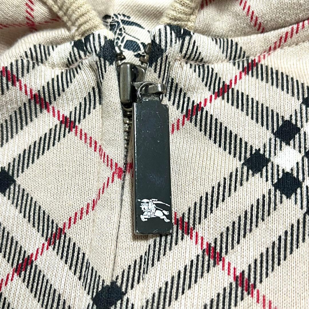 ✨希少✨Burberry ジップアップパーカー ノバチェック ロゴジップ M相当