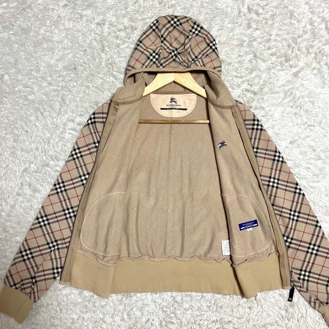 ✨希少✨Burberry ジップアップパーカー ノバチェック ロゴジップ M相当
