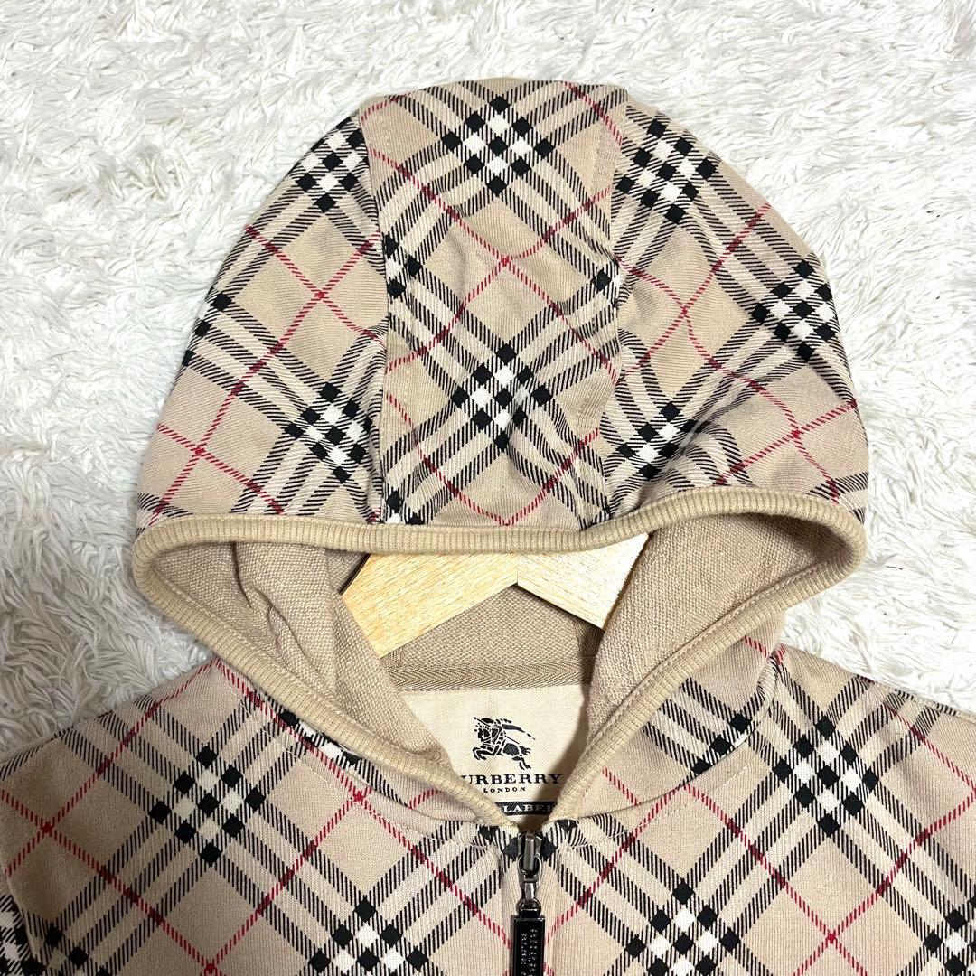 ✨希少✨Burberry ジップアップパーカー ノバチェック ロゴジップ M相当