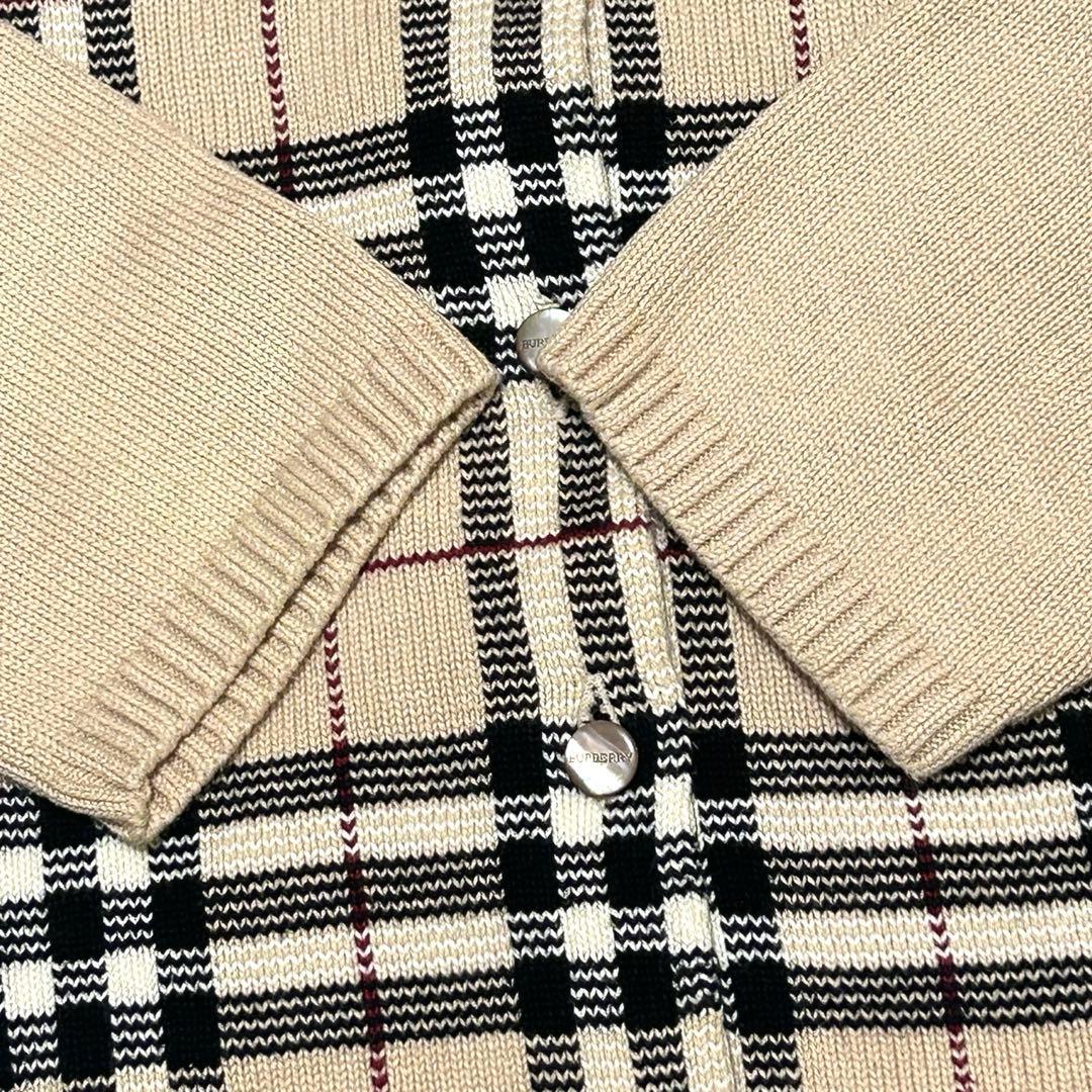 【美品】バーバリーロンドン ノバチェック コットン　カーディガン シェルボタン