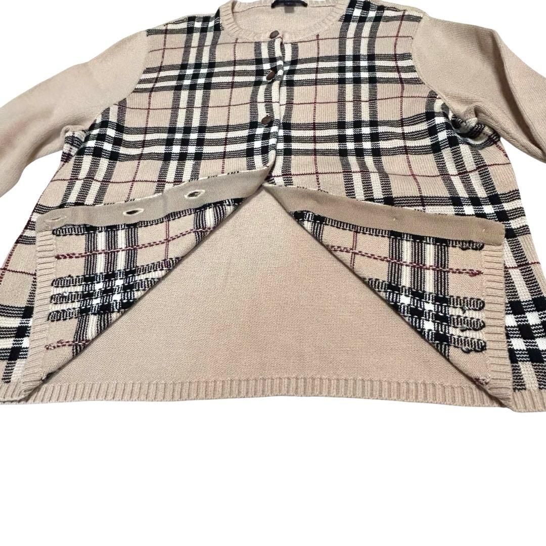 【美品】バーバリーロンドン ノバチェック コットン　カーディガン シェルボタン