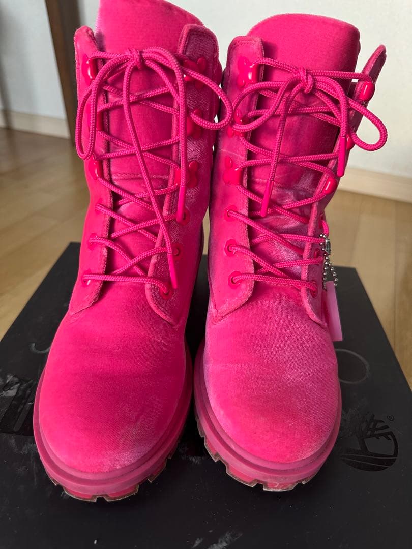 ジミーチュウ　ピンク　ハイカット　ブーツ