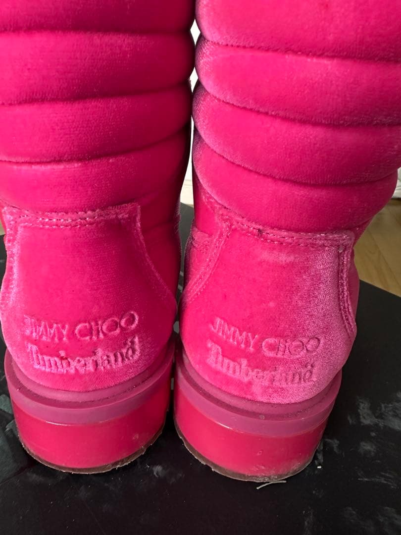 ジミーチュウ　ピンク　ハイカット　ブーツ