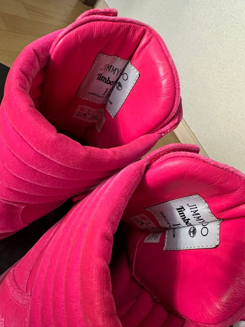 ジミーチュウ　ピンク　ハイカット　ブーツ