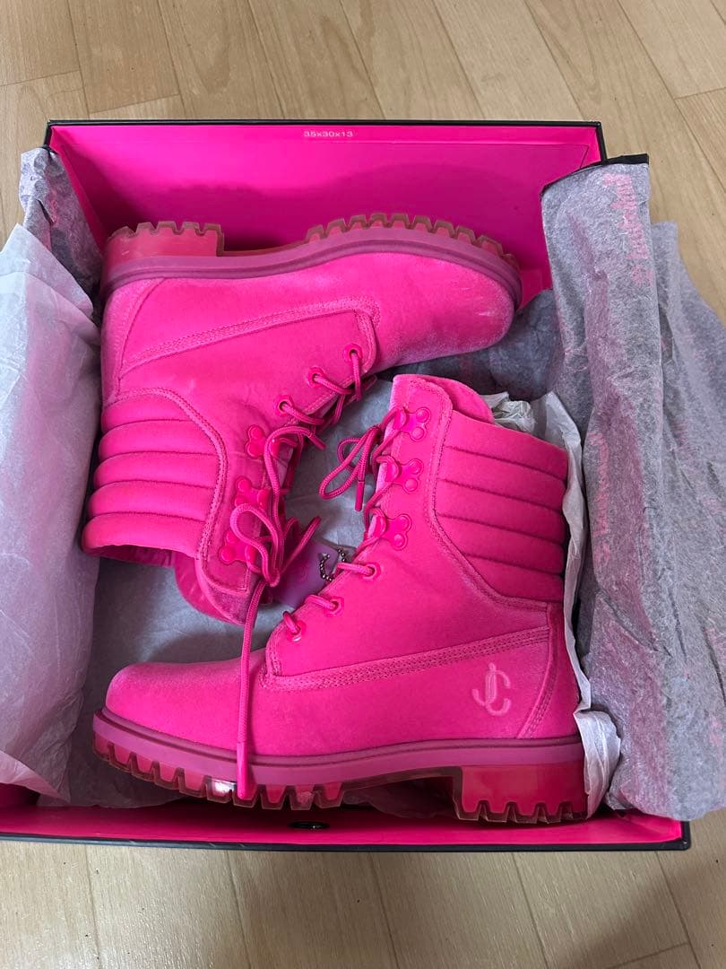 ジミーチュウ　ピンク　ハイカット　ブーツ
