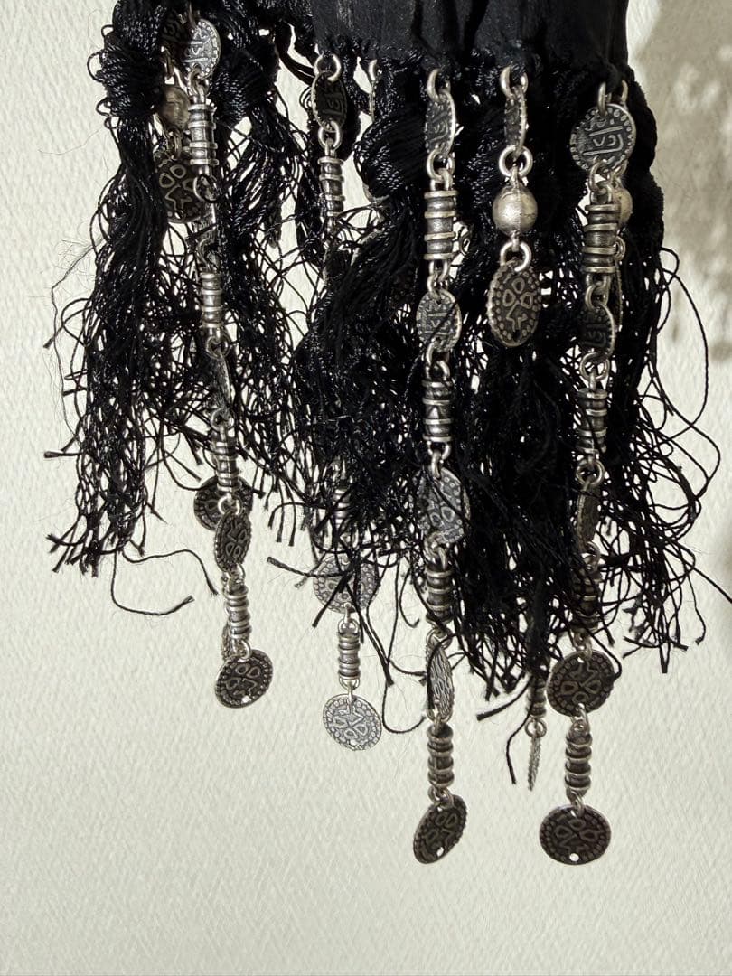 サンローランパリ ビーズ装飾 プリーツストール