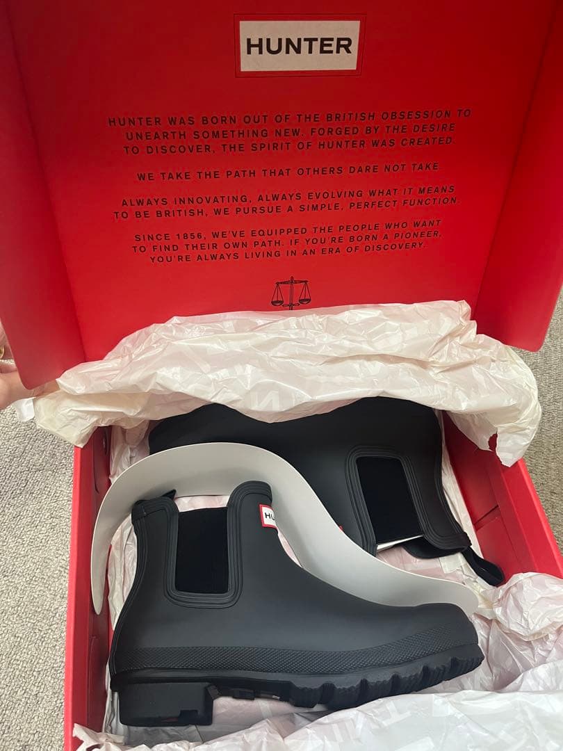 未使用⭐︎ハンター レインブーツ 25cmチェルシー ブラック