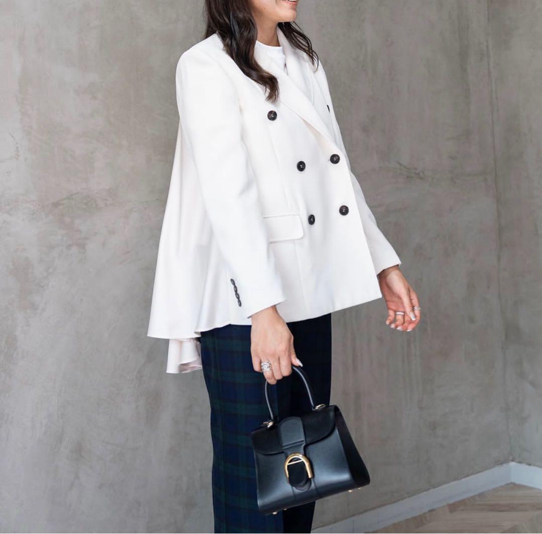 トレゾールバイラナ　バックドレープジャケット　 ホワイト　 テーラードジャケット