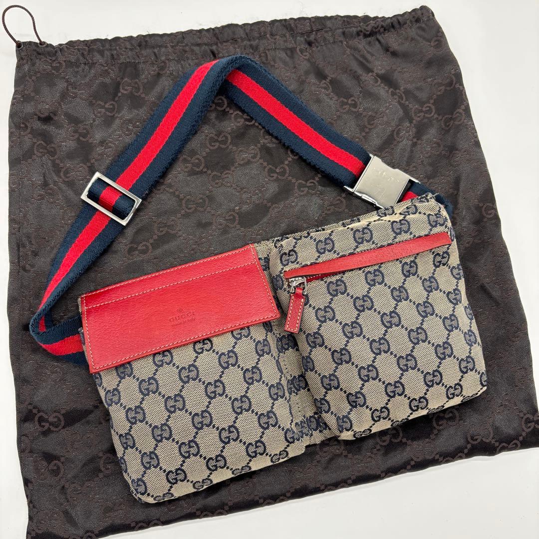 美品 ✨ GUCCI シェリーライン ボディバック ウエストポーチ