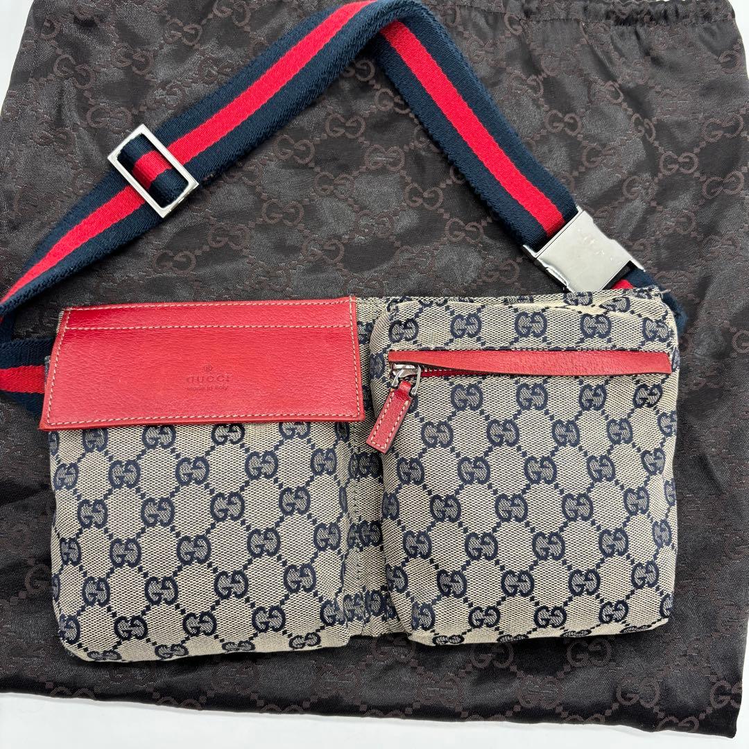 美品 ✨ GUCCI シェリーライン ボディバック ウエストポーチ