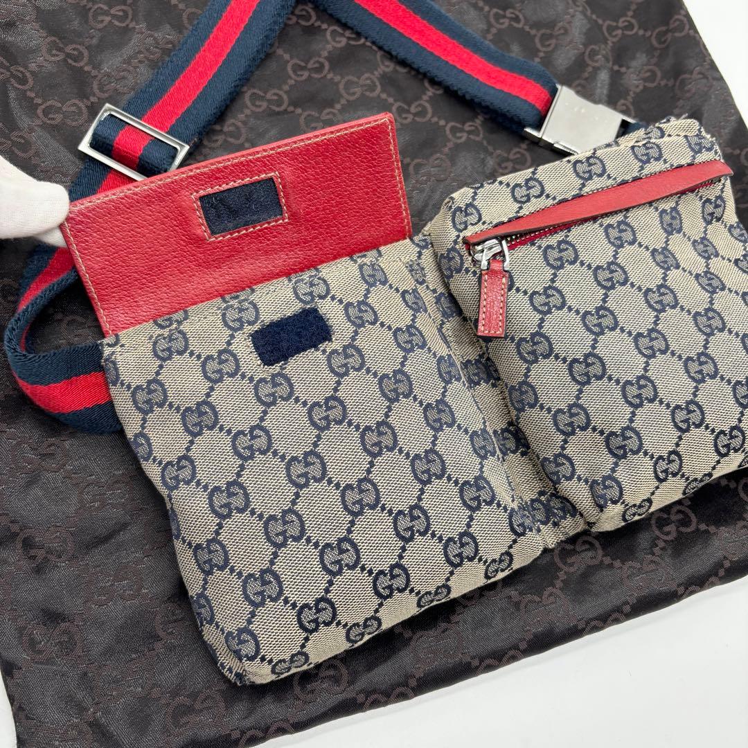 美品 ✨ GUCCI シェリーライン ボディバック ウエストポーチ