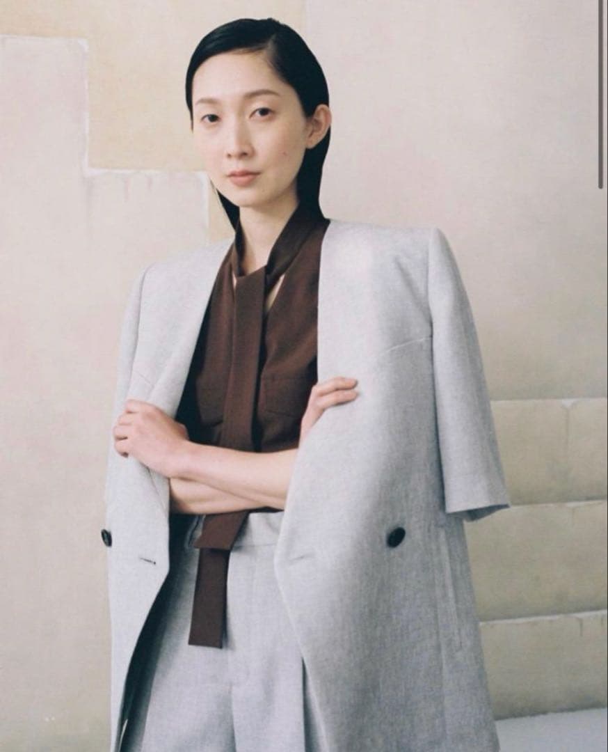 グレー 半袖 テーラードジャケット　アキラナカ