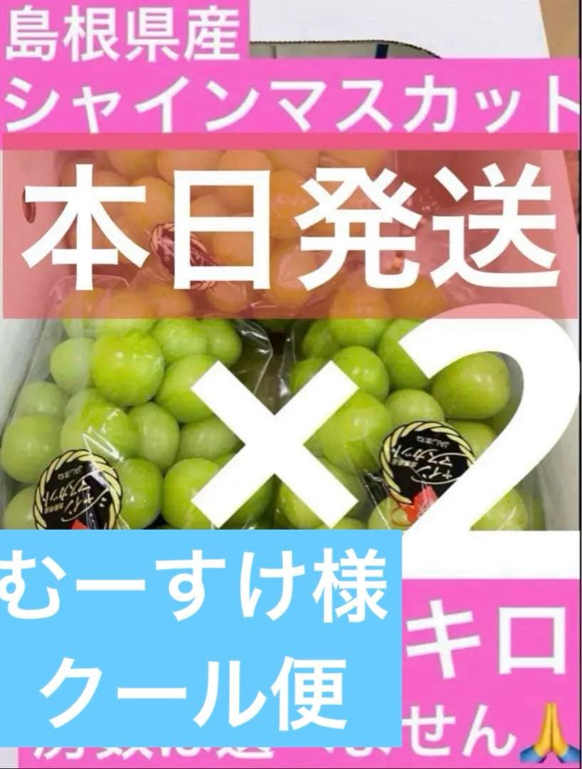 59【島根県産】シャインマスカット約2キロ(3〜5房)×2