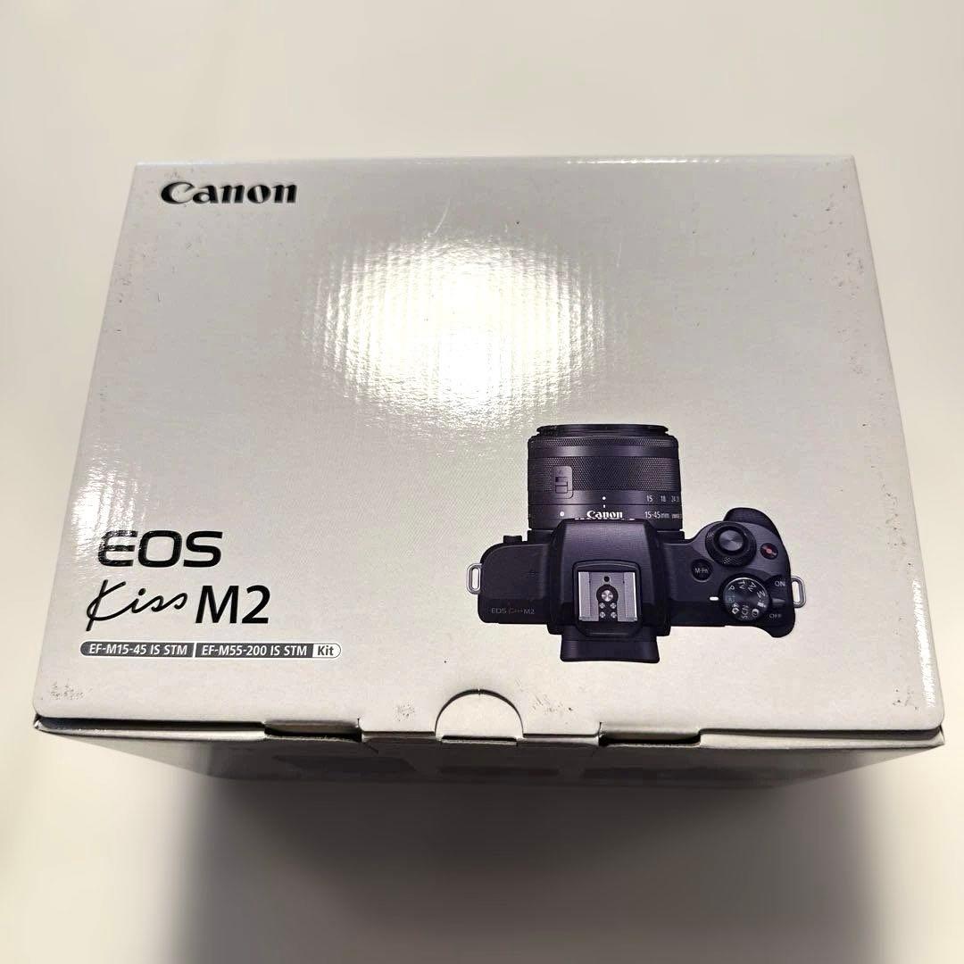 CanonキヤノンEOS KissM2ミラーレス一眼ブラック ダブルズームキット