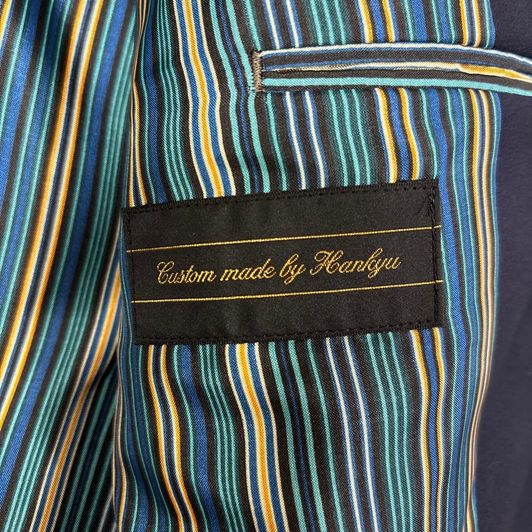 美品✨秋冬大きいサイズ 約BE5 最高級ゼニア生地 百貨店オーダー ネイビー無地