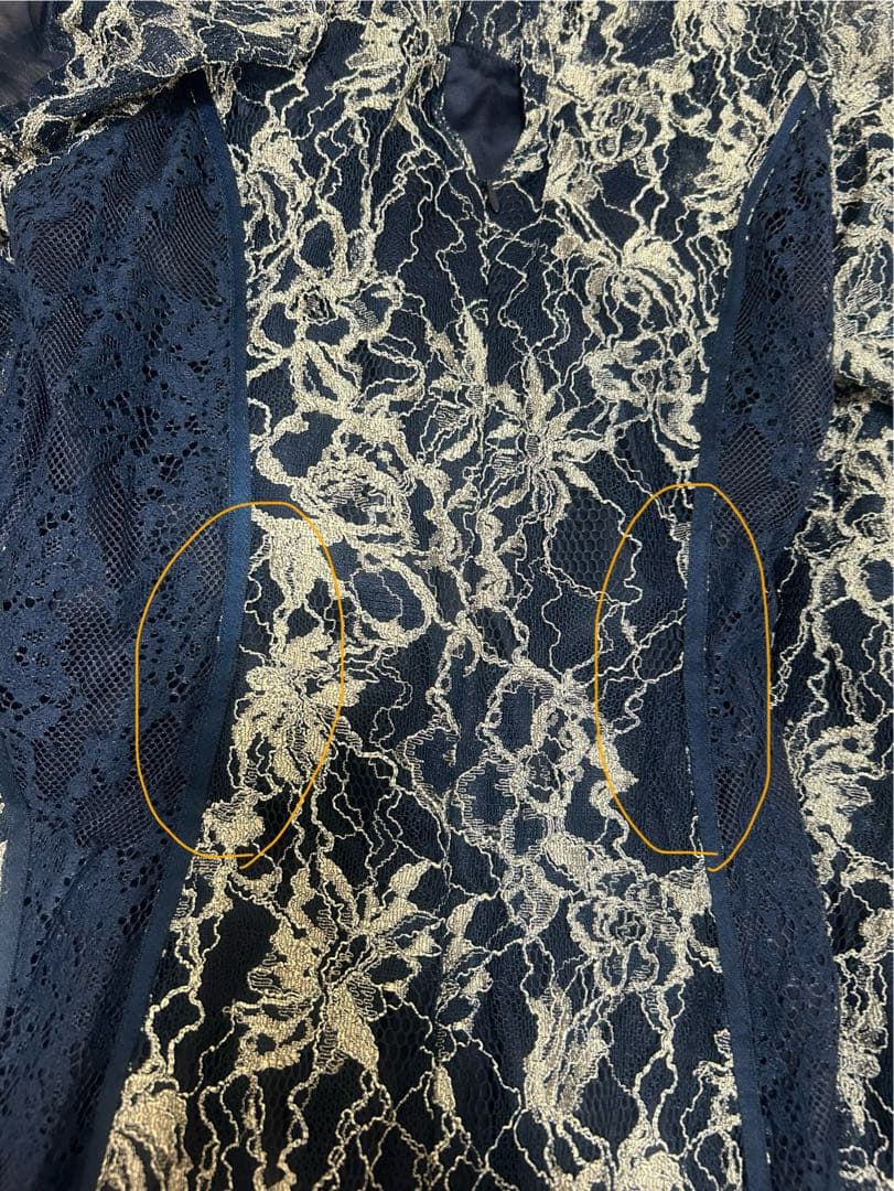 FRAY I.D ネイビーレースドレス