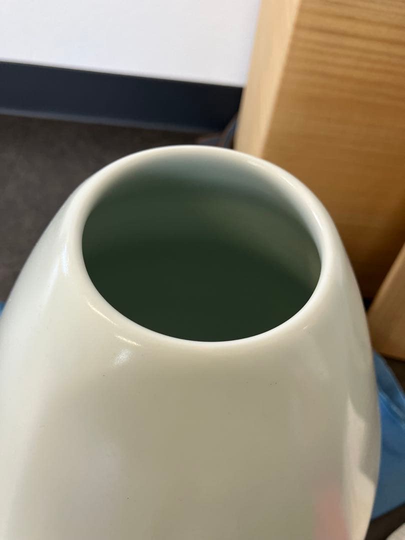 ボチャ様　人間国宝前田昭博作】壺　白瓷 白磁　花瓶　花入　陶芸　年代物　やなせ窯