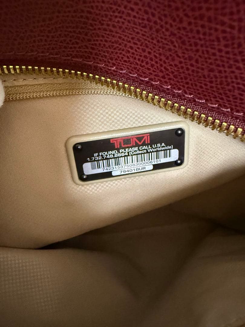 【美品】TUMI エブリデイトート　トートバッグ　ワインレッド