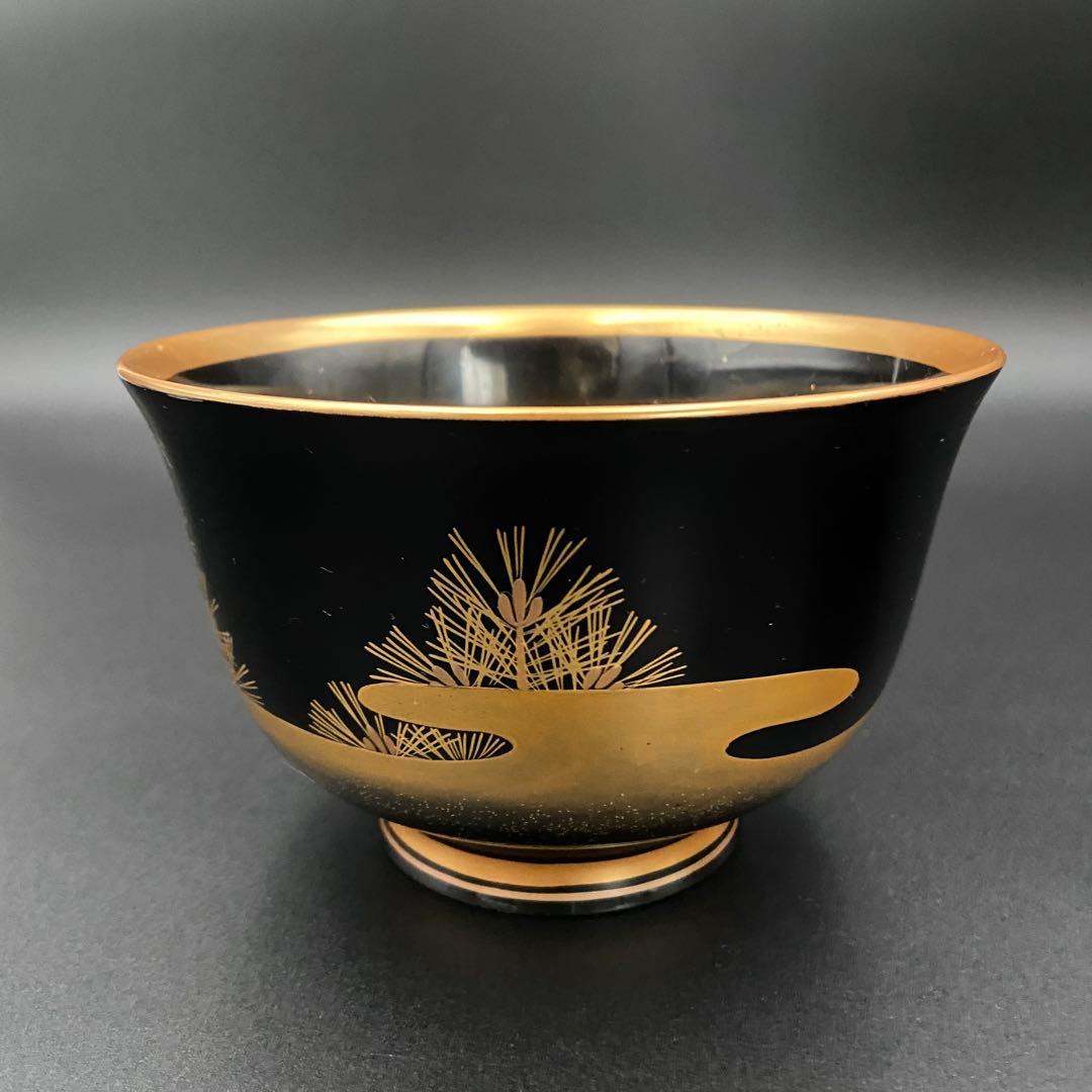 加賀蒔絵 若松蒔絵盃洗一対 内金梨子地 明治期 杯洗 2客 日本料理 料亭 割烹