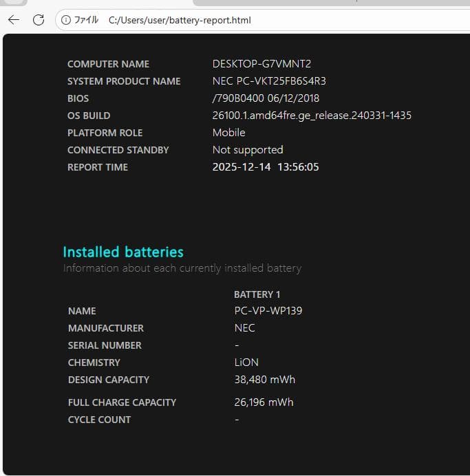 NEC VersaPro ノートPC 15.6型　テンキーDVD