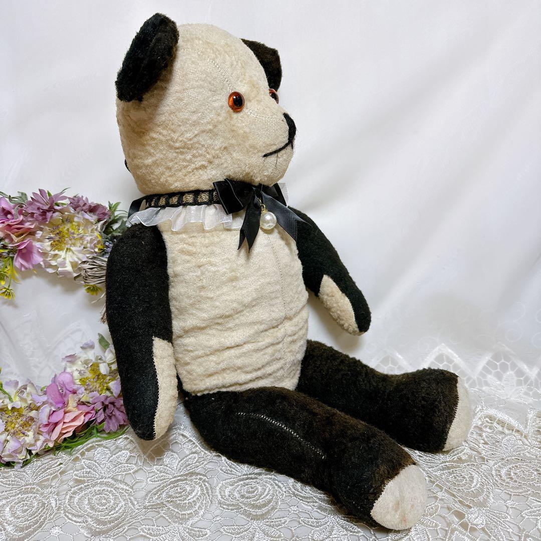 ❤️素敵なボロくた❤️大きめアンティークパンダベア　イギリスアンティークテディベア