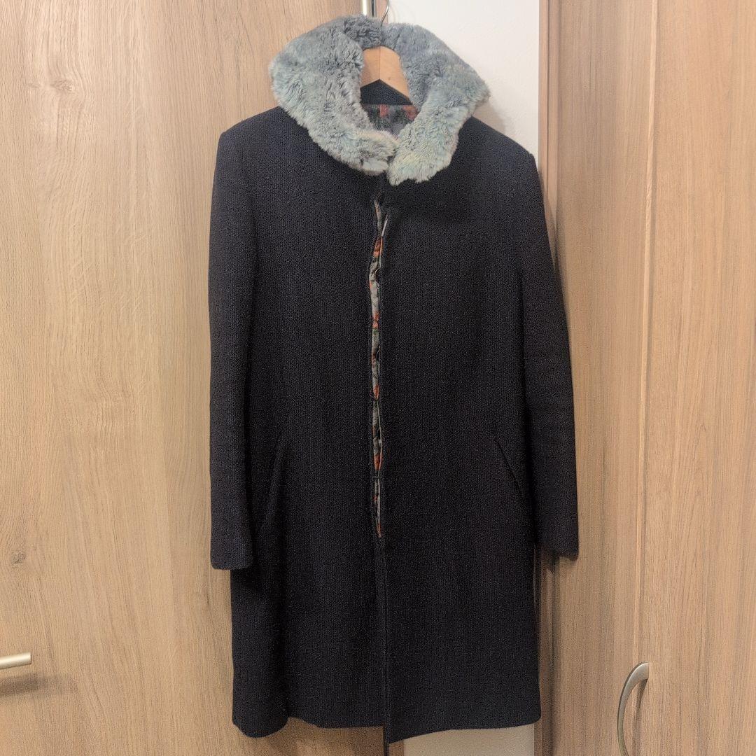 星*様 UNDERCOVER ラビットファー付きウールコート