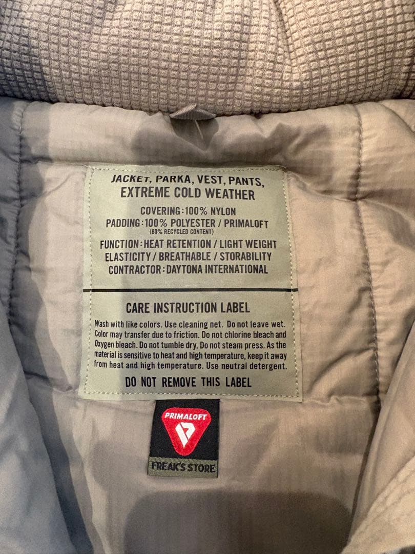フリークスストア プリマロフト ジャケット LEVEL7 中綿