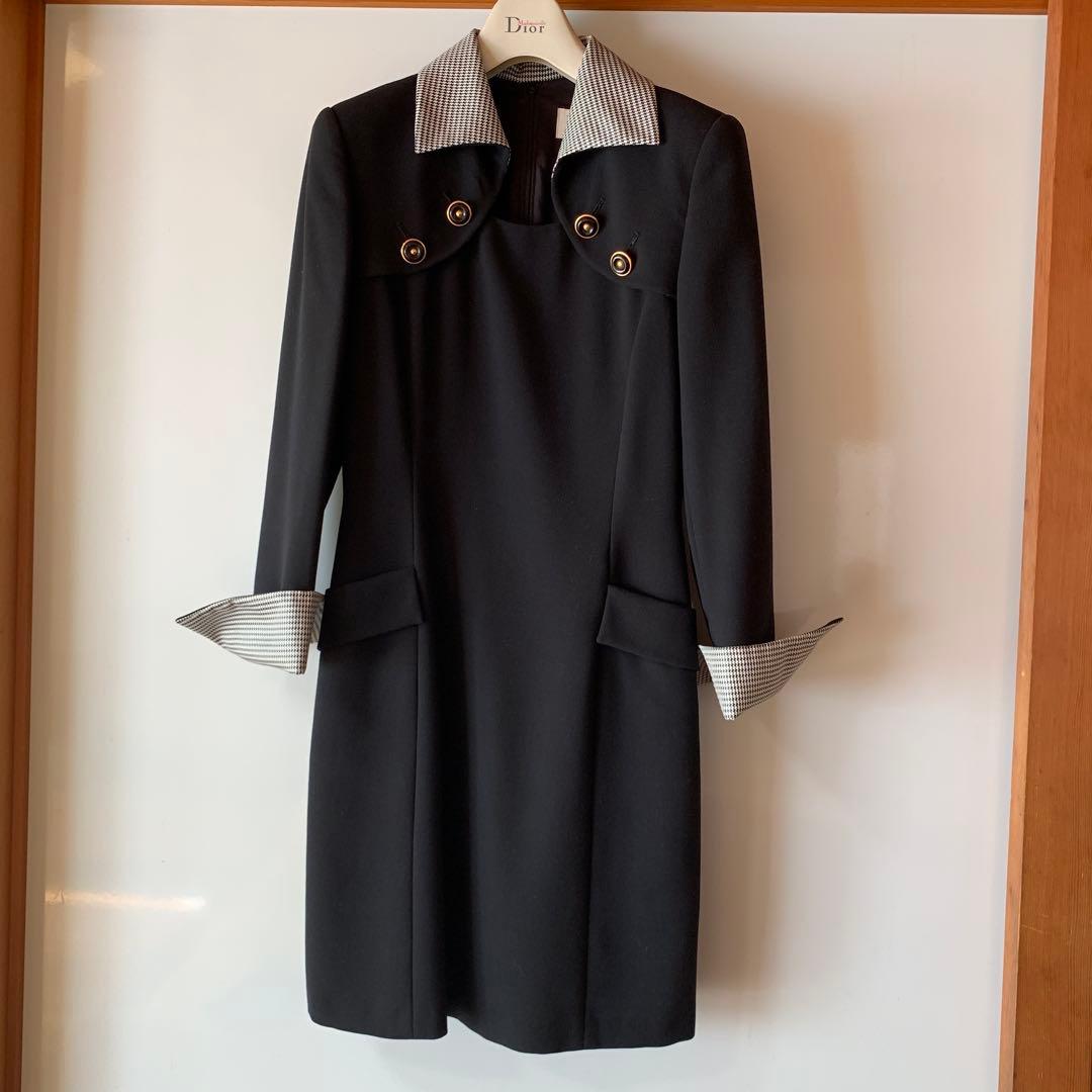 【極美品】クリスチャンディオール　長袖ワンピース　ハイクラスクリーニング済み