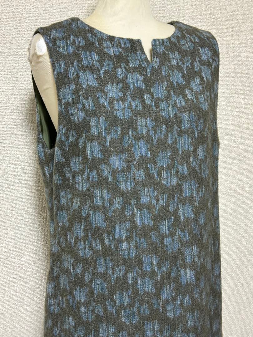 PlantationサイズMアルパカ混秋冬素材ロングワンピース美品♭6999