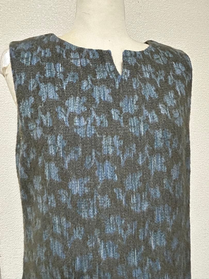 PlantationサイズMアルパカ混秋冬素材ロングワンピース美品♭6999