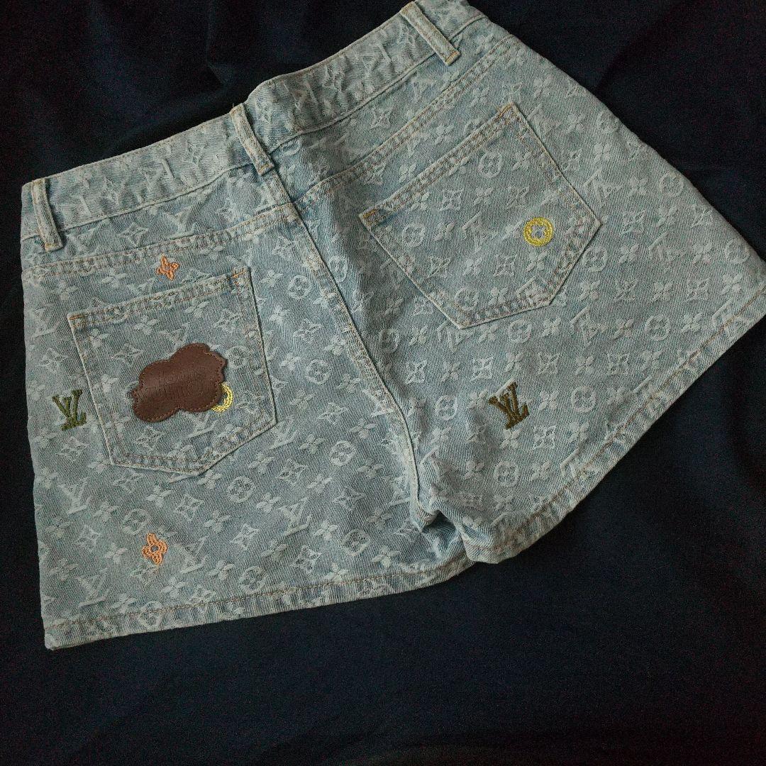 Louis Vuitton 刺繍入りデニムショートパンツ サイズ7