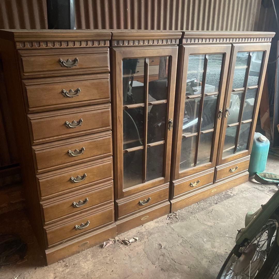 ラ*チ様 ブラウン木製キャビネット 7引き出し 3扉　　　左二つ！