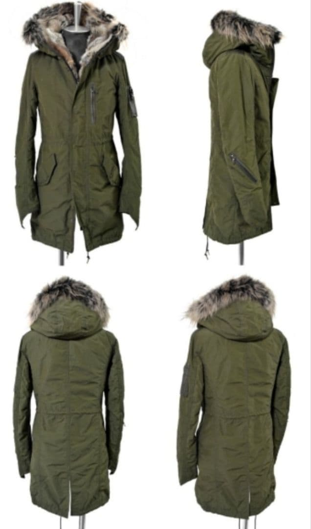 SHELLAC M51 モッズコート44カーキ /レザーライダース5351