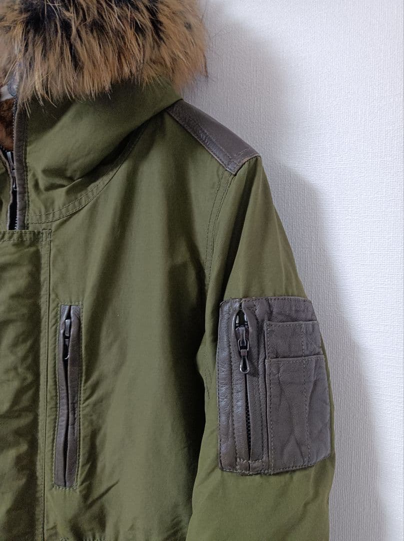 SHELLAC M51 モッズコート44カーキ /レザーライダース5351