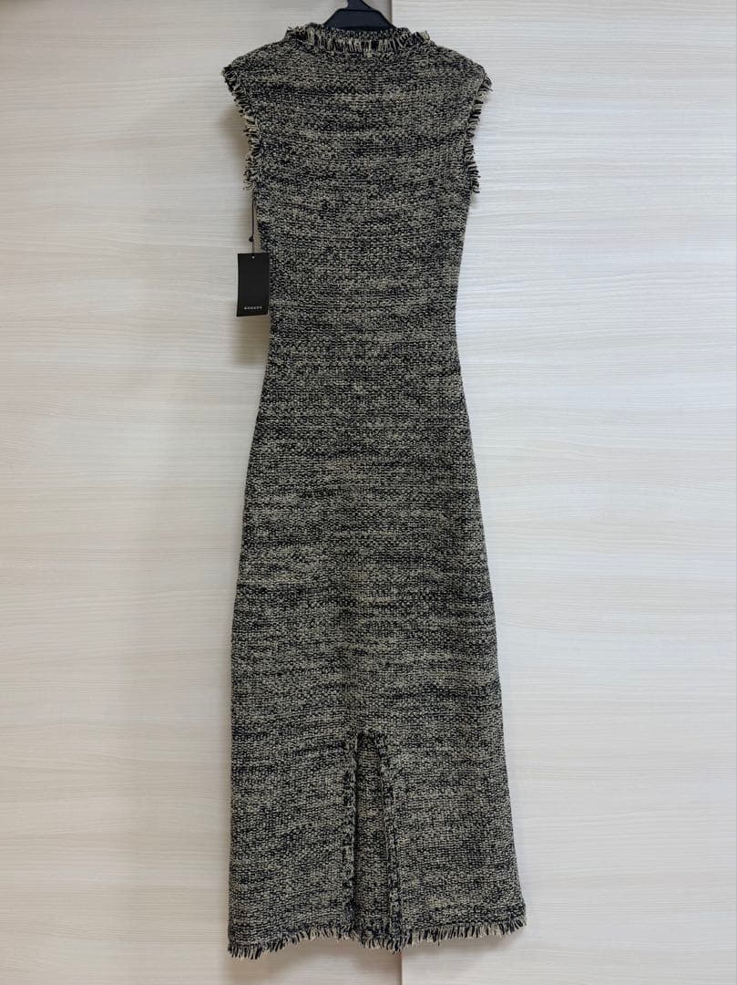 新品 anuans アニュアンス ブラッシュツイードニットワンピース ベージュ