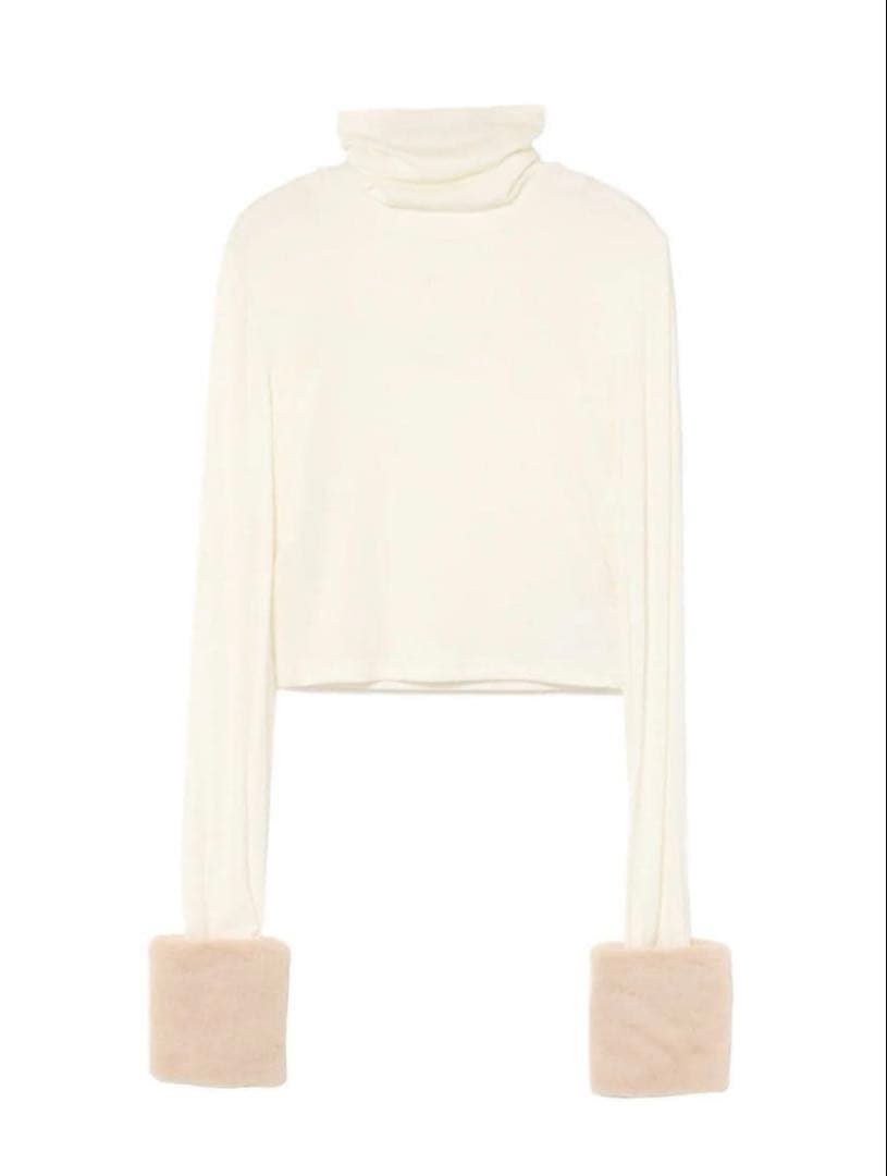 【新品未開封】andmary Doggy fur tops beige
